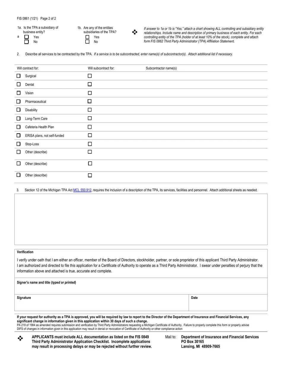 Form FIS0861 Download Fillable PDF or Fill Online Third Party