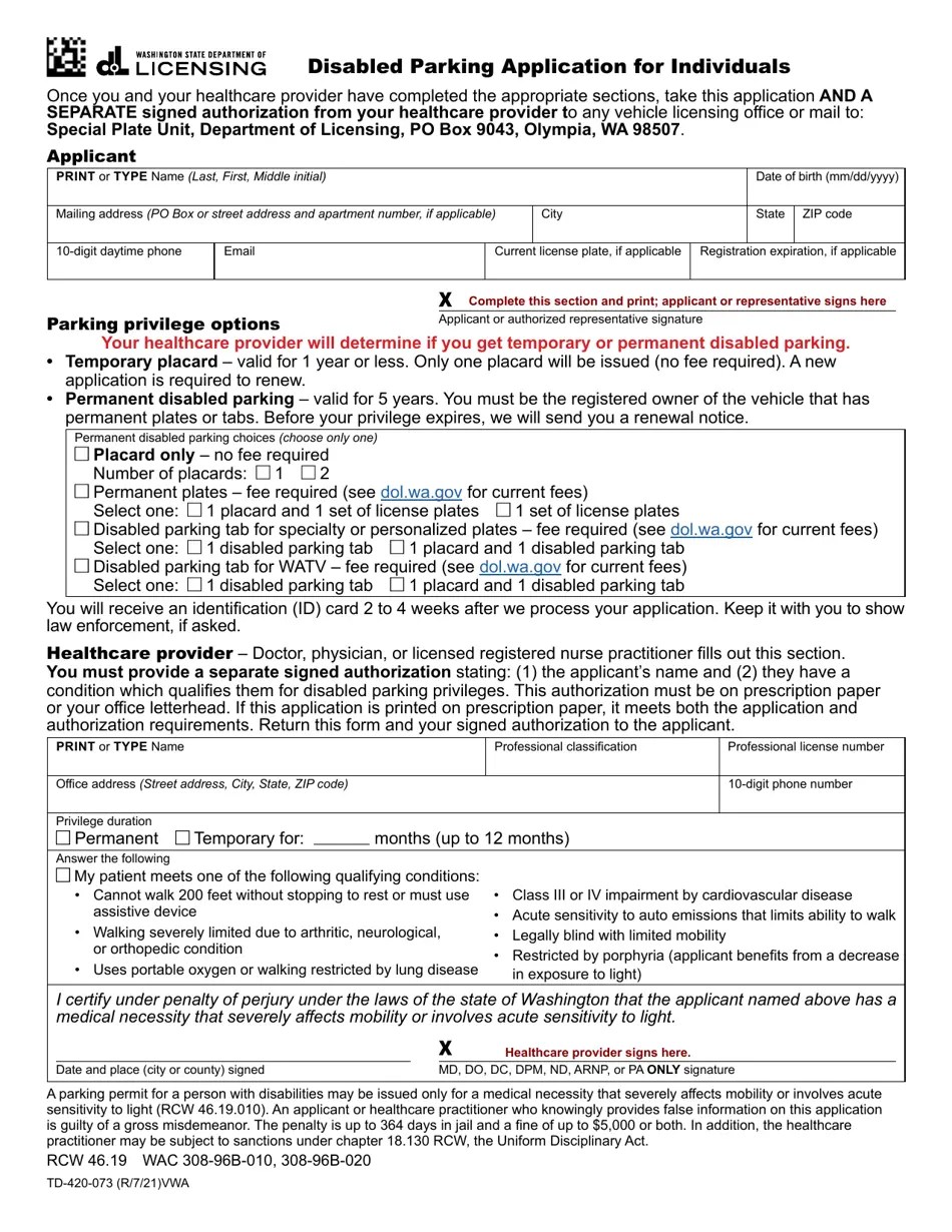 Form TD420073 Fill Out, Sign Online and Download Fillable PDF