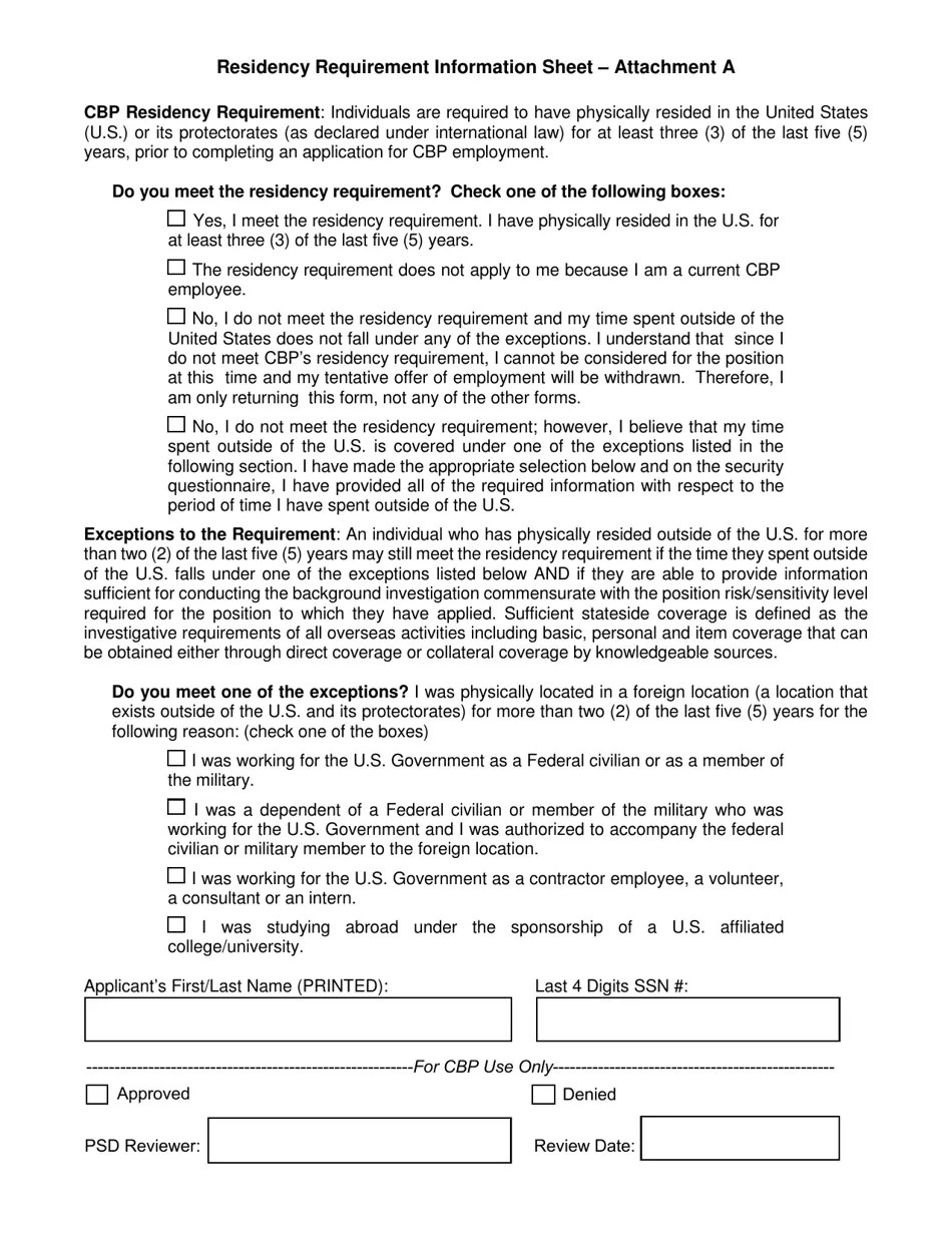 Residency Requirement Information Sheet Fill Out, Sign Online and