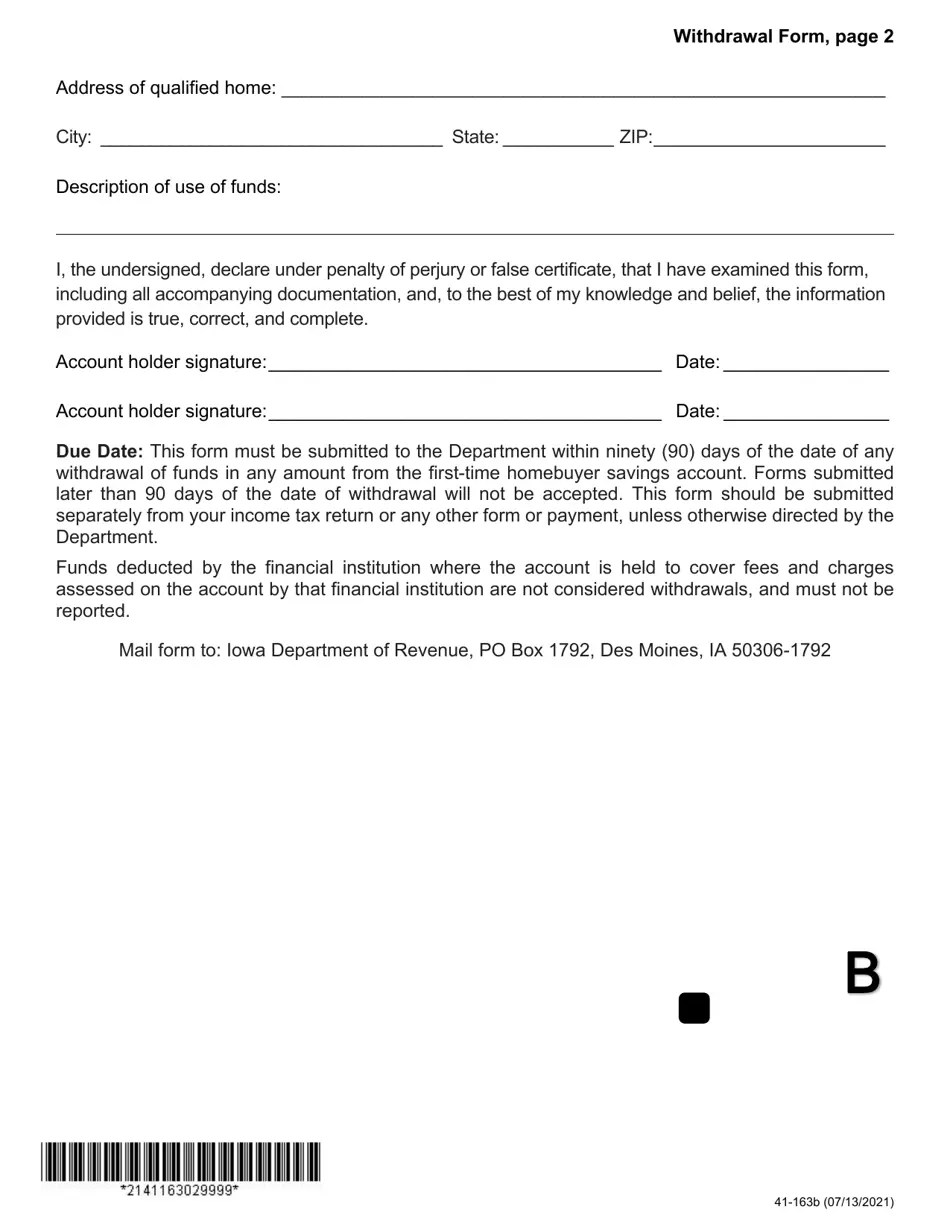 Form 41163 Fill Out, Sign Online and Download Fillable PDF, Iowa