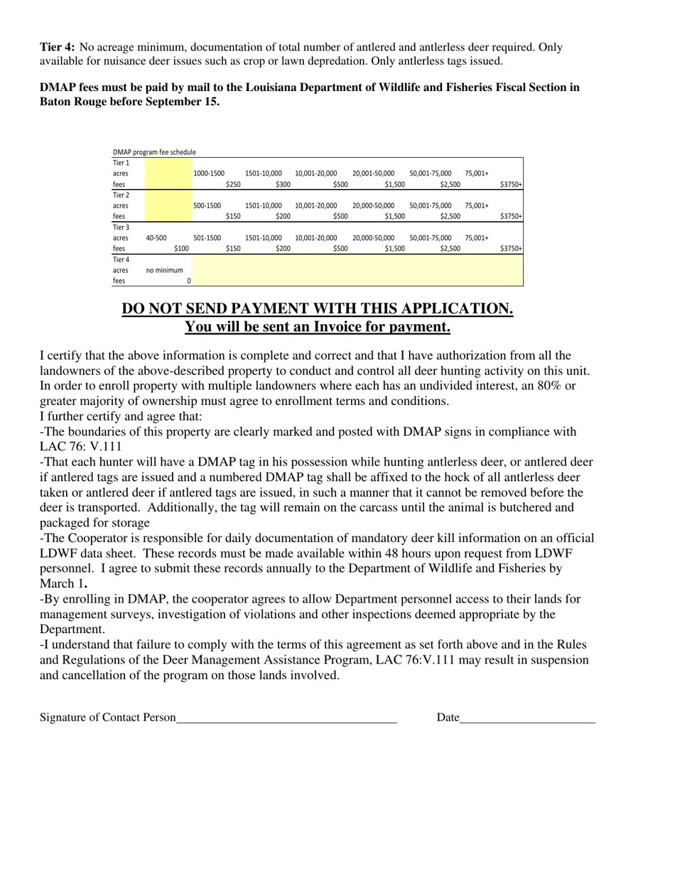 2022 Louisiana Deer Management Assistance Program (Dmap) Application