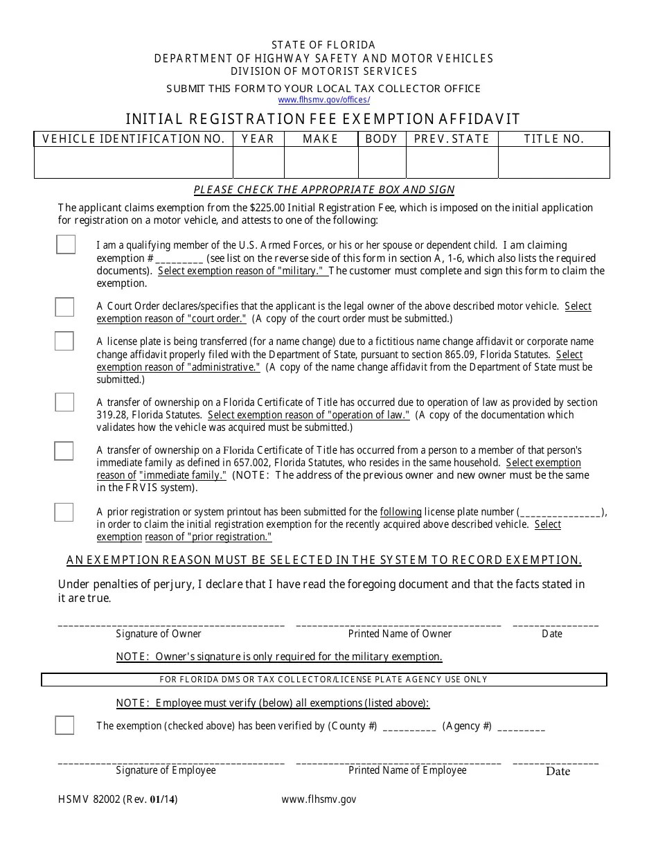 Form HSMV82002 Fill Out, Sign Online and Download Fillable PDF, Florida Templateroller