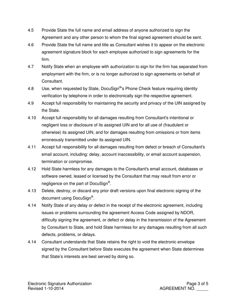 Nebraska Electronic Signature Authorization Agreement Fill Out, Sign