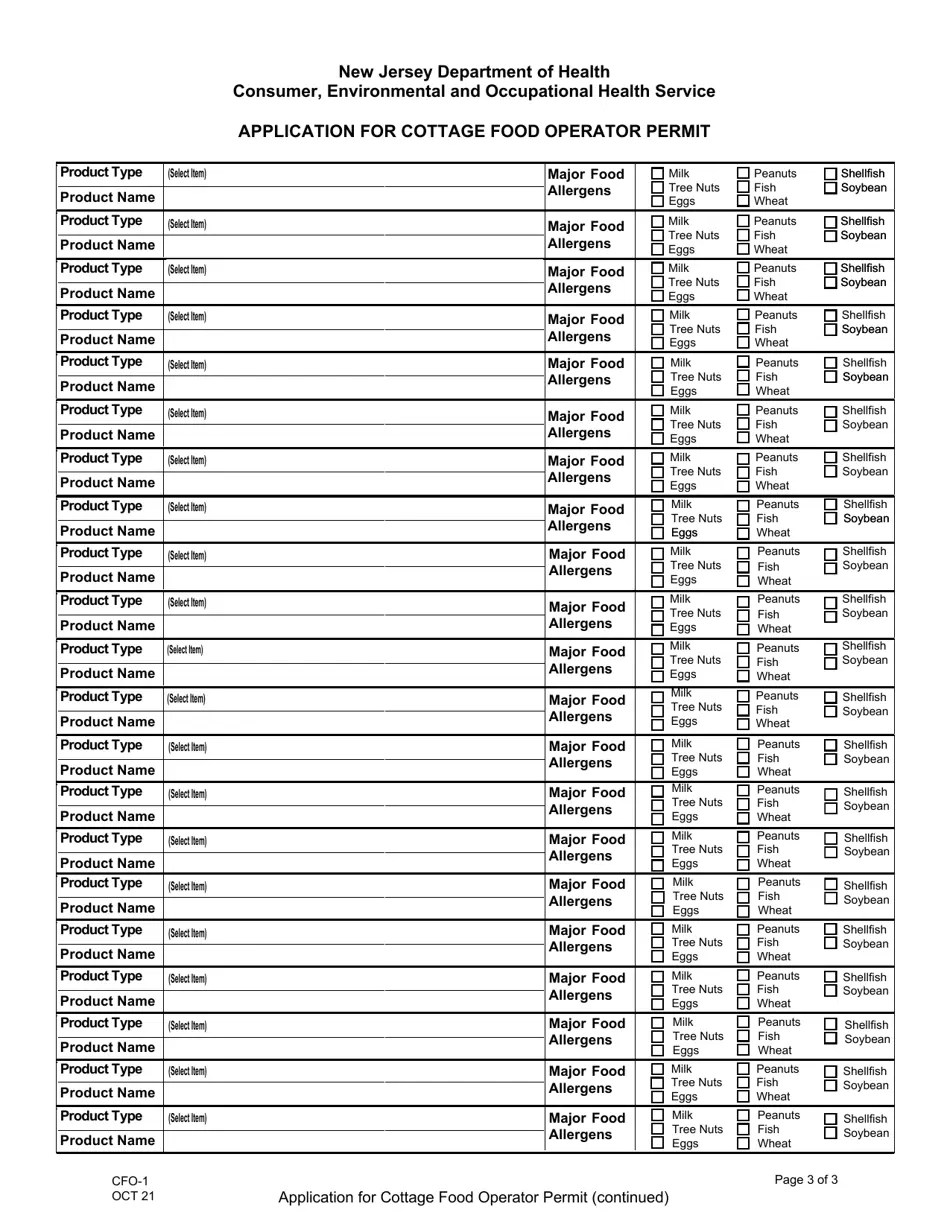 Form CFO1 Fill Out, Sign Online and Download Fillable PDF, New