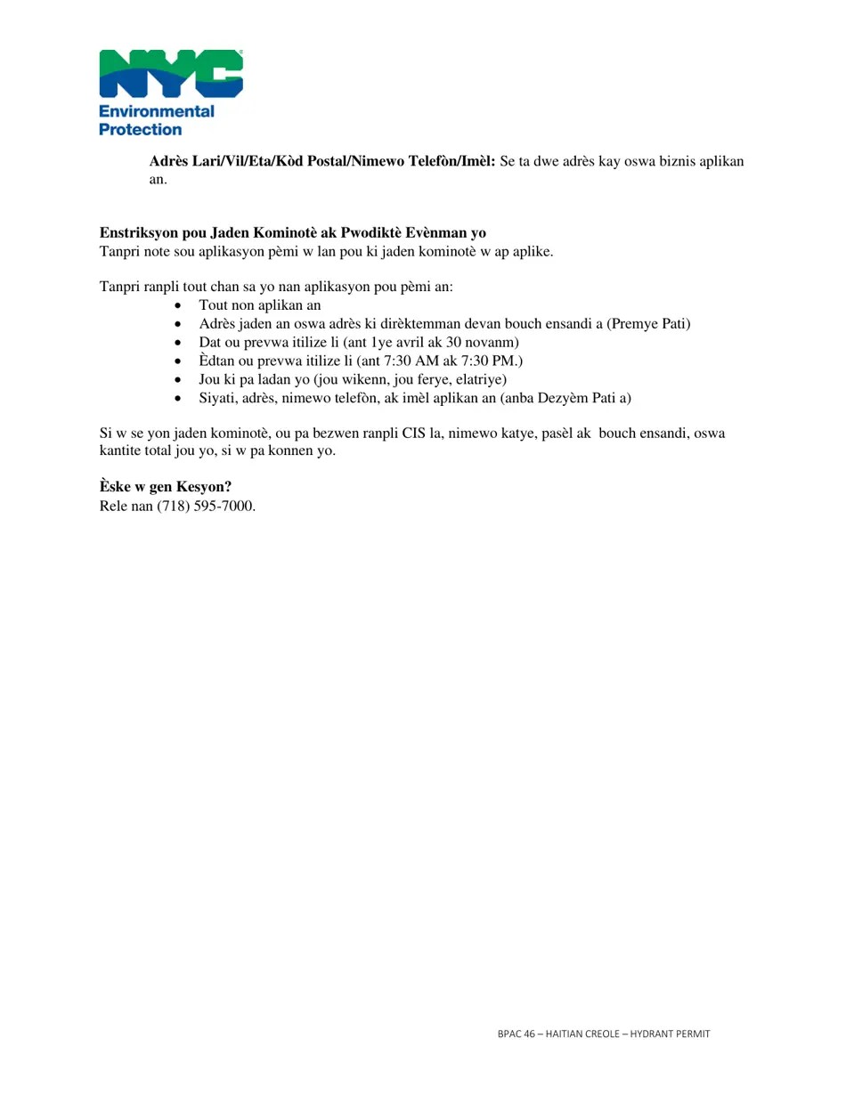 Download Instructions for Application for a Hydrant Water Use Permit PDF Templateroller