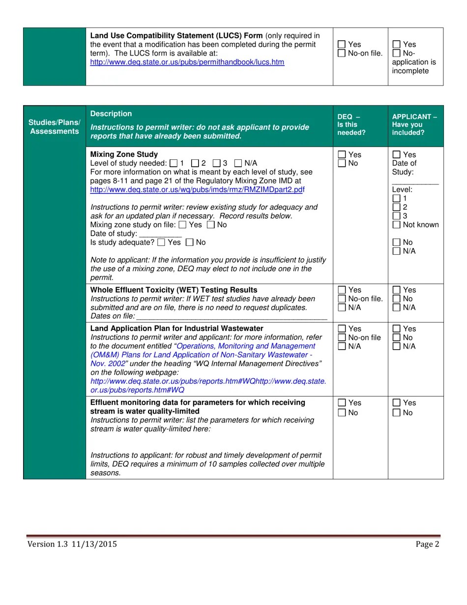 Oregon Industrial Wastewater Npdes Permit Renewal Checklist Fill Out