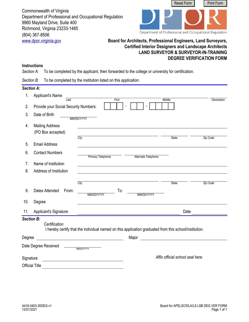 Form A416040330DEG Fill Out, Sign Online and Download Fillable PDF