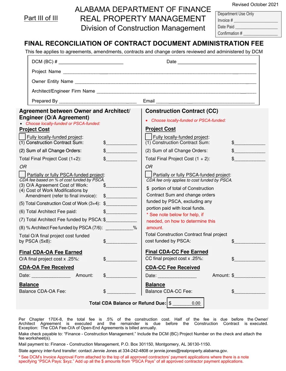 Part III Download Fillable PDF or Fill Online Final Reconciliation of