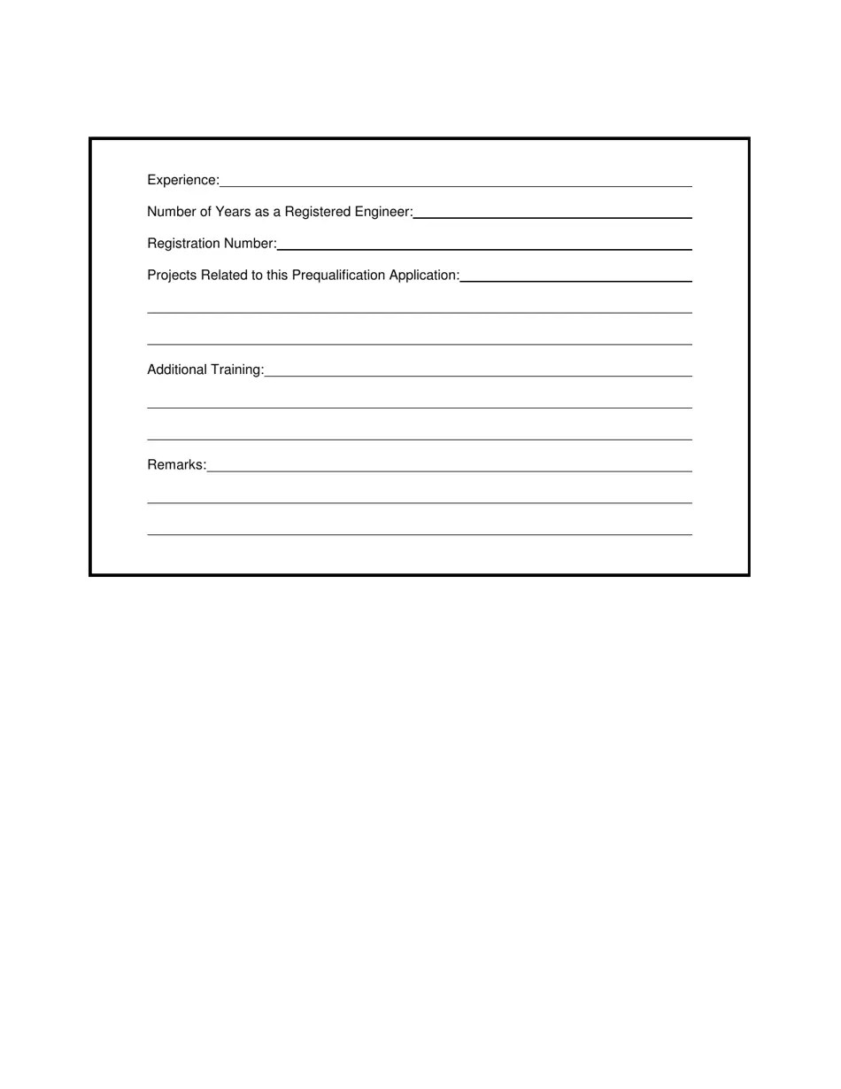 (United States) Application for Prequalification for