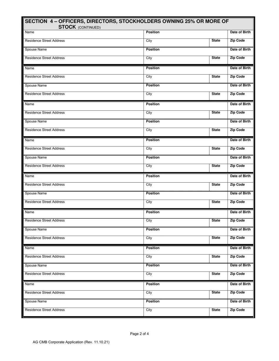 Kansas Corporate Application for License to Sell Cereal Malt Beverages
