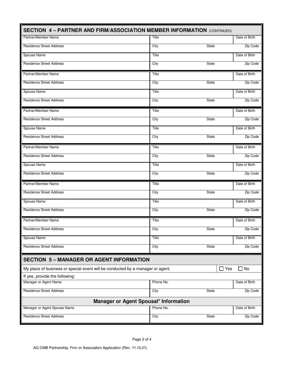 Kansas Partnership, Firm or Association Application for License to Sell