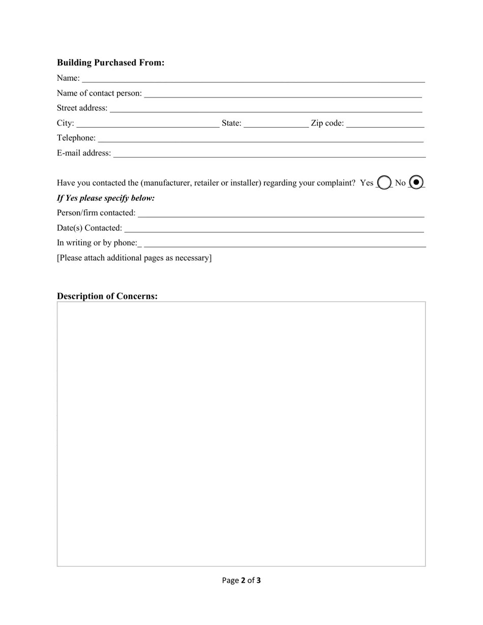 Virginia Industrialized Building Consumer Complaint Form Fill Out