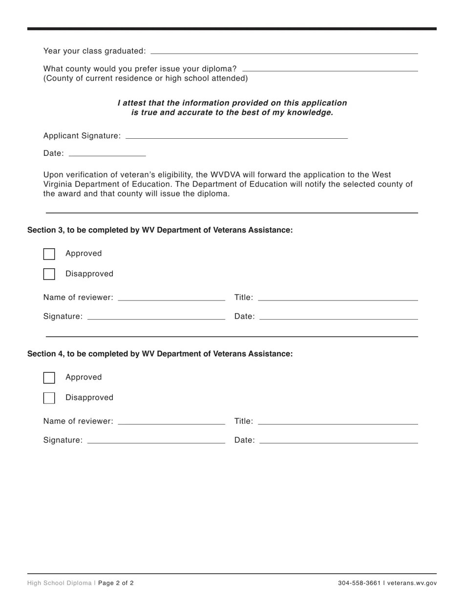 West Virginia High School Diploma Application Fill Out, Sign Online