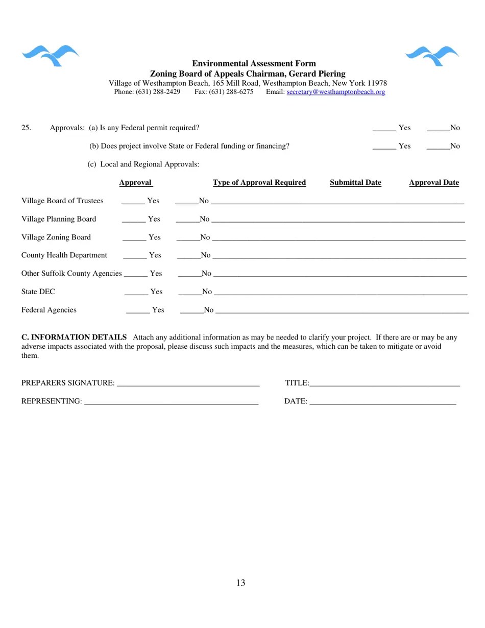 Village of Westhampton Beach, New York Zoning Board of Appeals