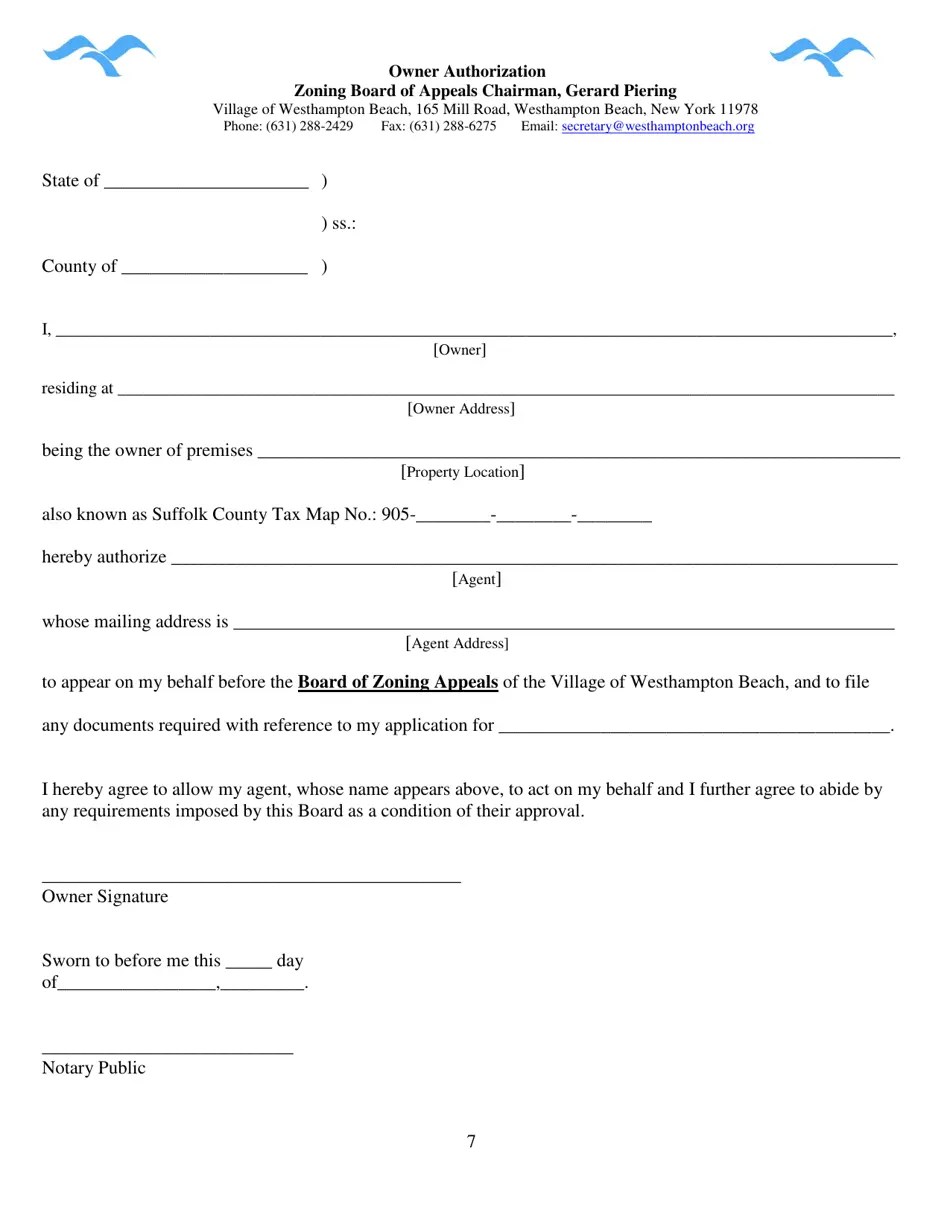 Village of Westhampton Beach, New York Zoning Board of Appeals