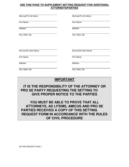Grimes County, Texas Setting Request Fill Out, Sign Online and Download PDF Templateroller