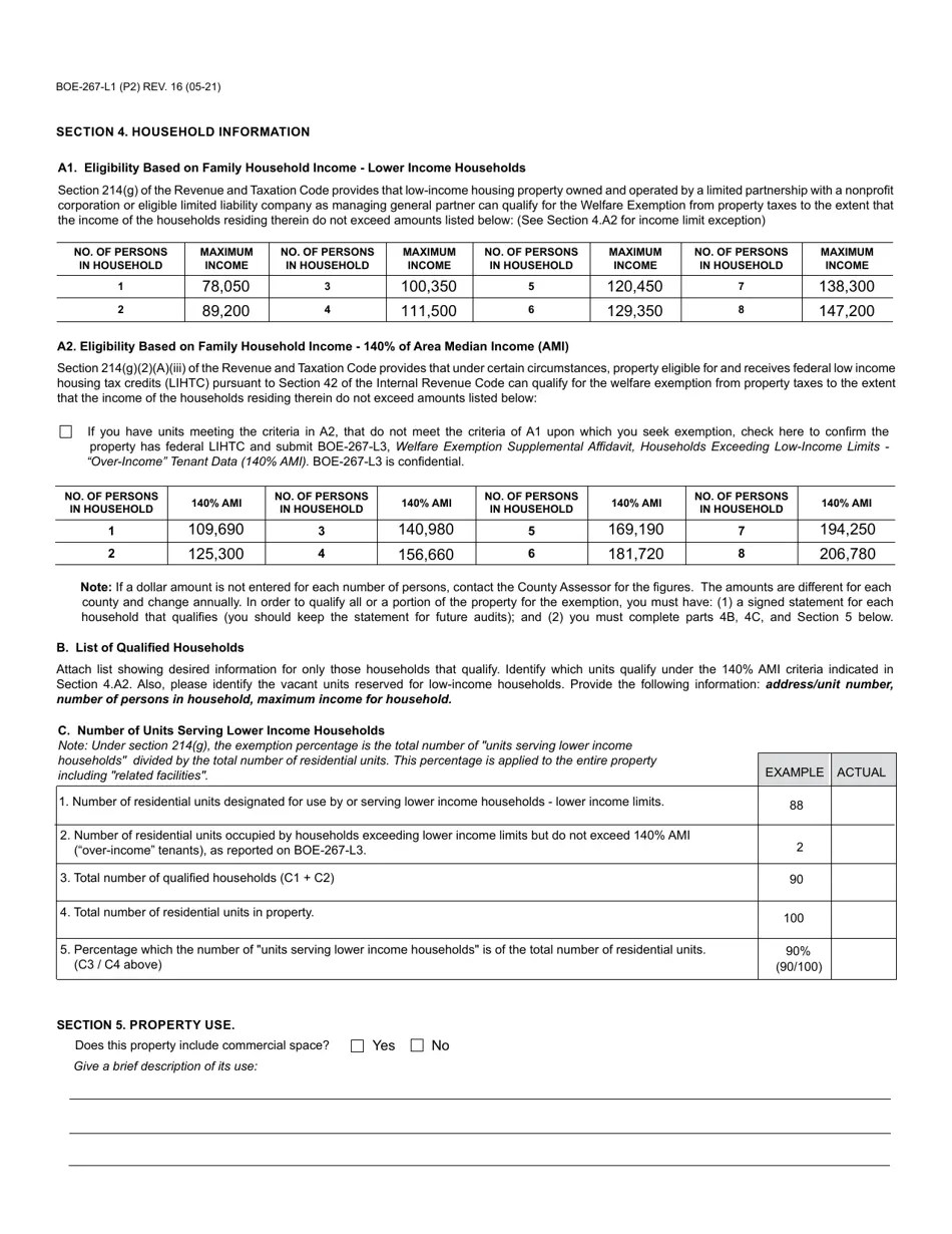 Form BOE267L1 Fill Out, Sign Online and Download Fillable PDF