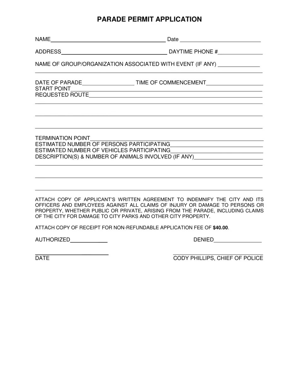 Haltom City, Texas Parade Permit Application Fill Out, Sign Online
