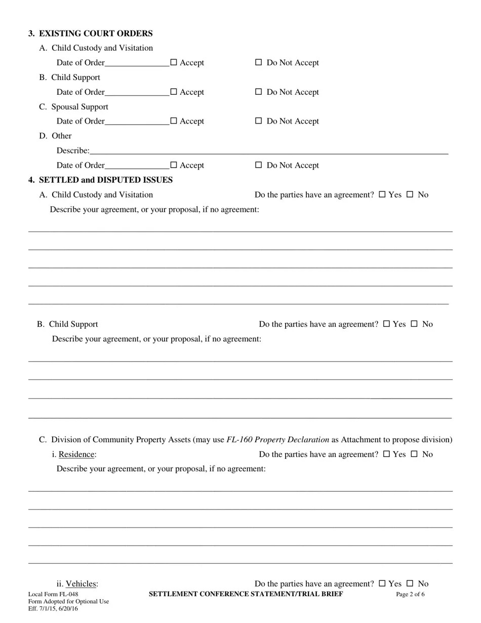 Form FL048 Fill Out, Sign Online and Download Printable PDF, County