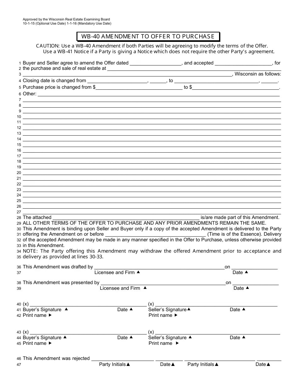 Form WB40 Fill Out, Sign Online and Download Printable PDF