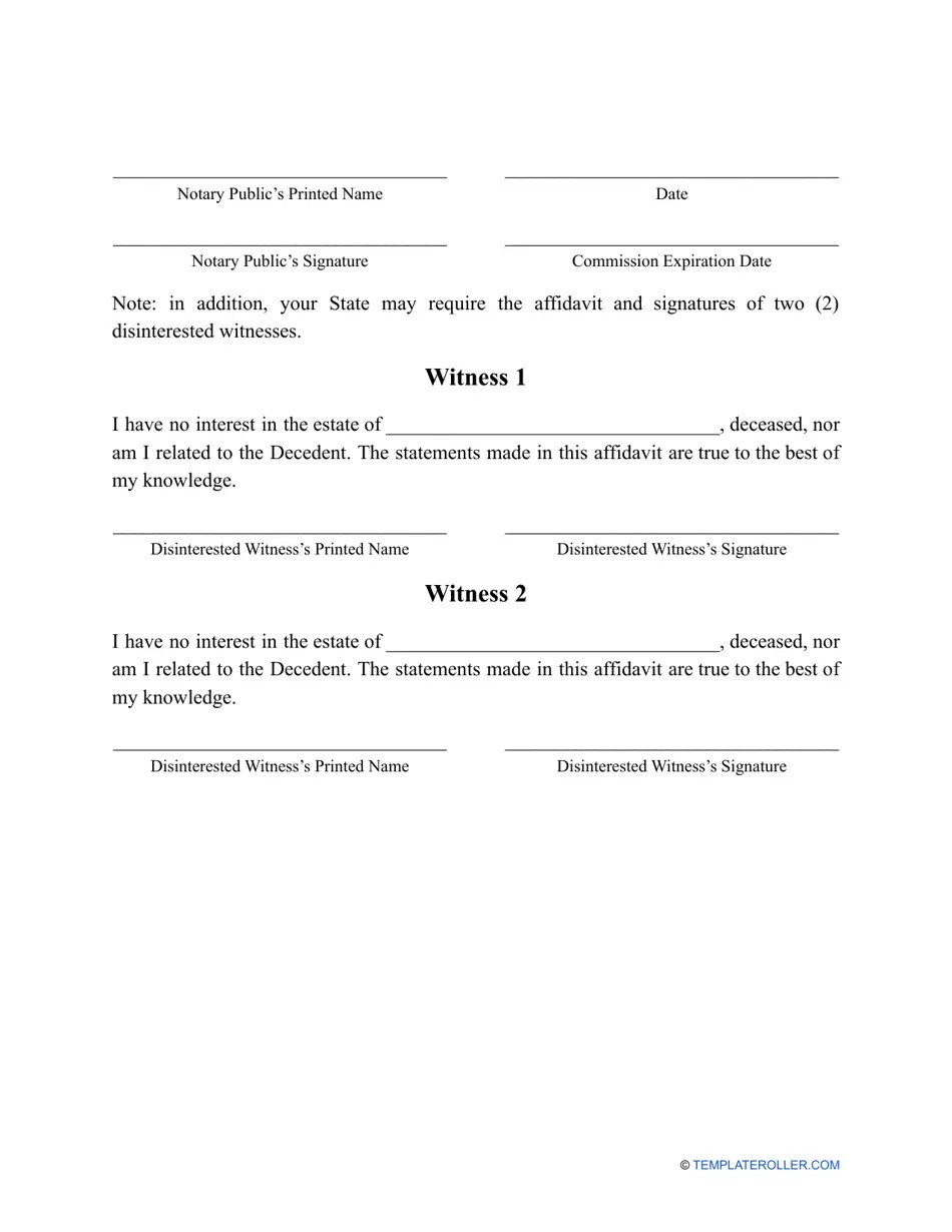 Mississippi Small Estate Affidavit Form Fill Out, Sign Online and