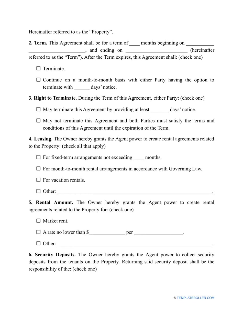 California Property Management Agreement Template Fill Out, Sign Online and Download PDF