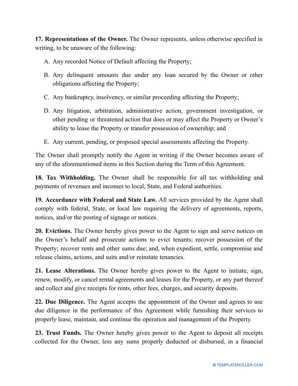 Nebraska Property Management Agreement Template Fill Out, Sign Online