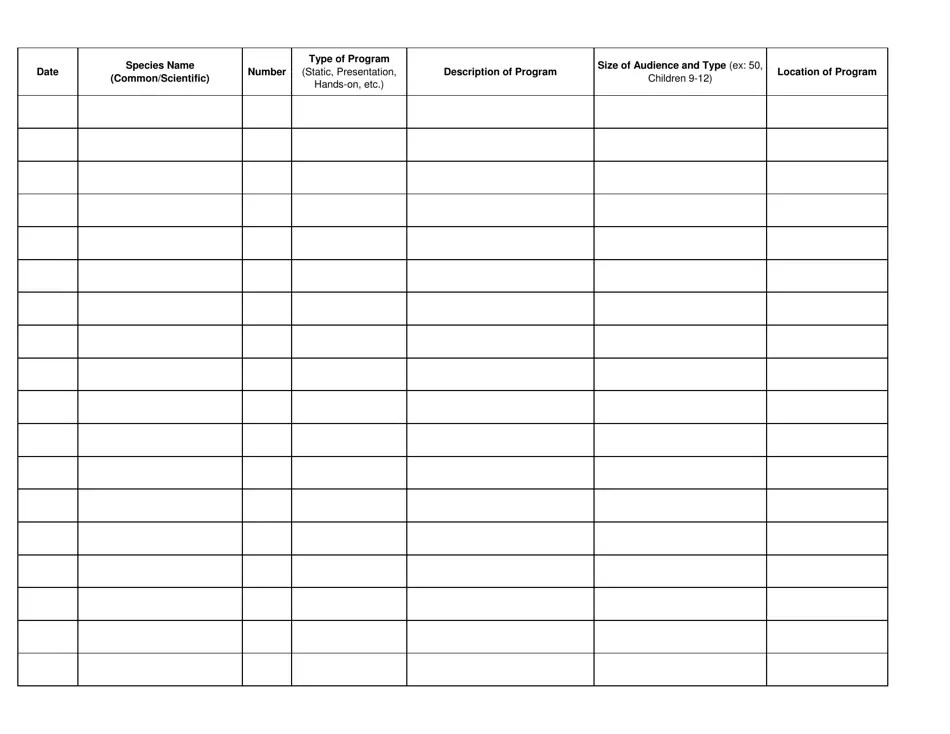 Pennsylvania Amphibian and Reptile Educator Annual Permit Report Fill