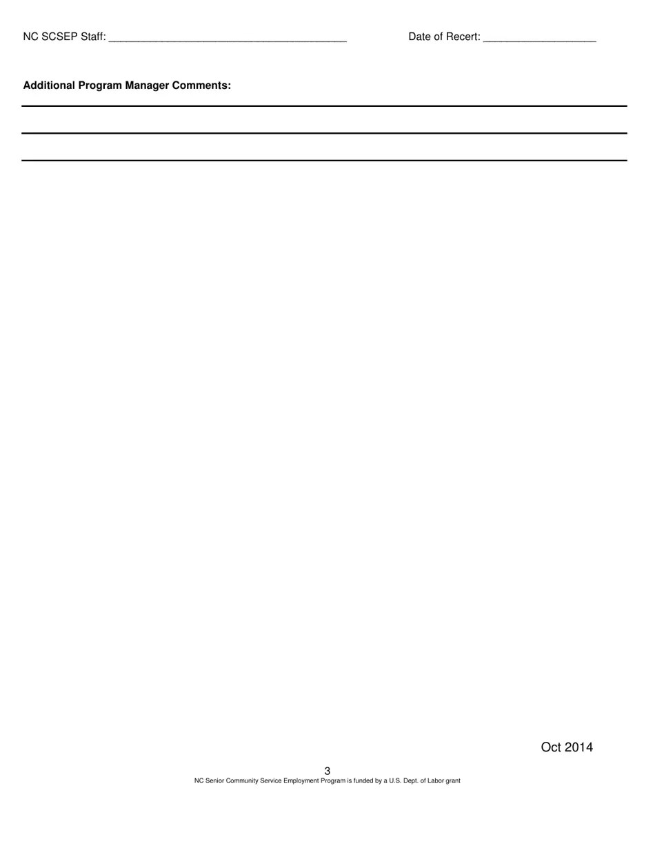 North Carolina Recertification Form Senior Community Service