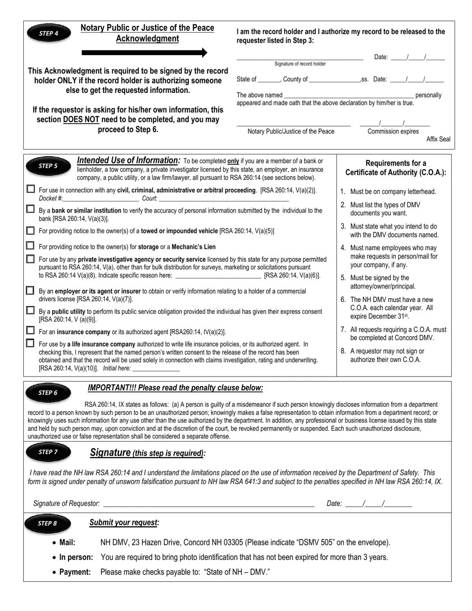 Form DSMV505 Download Fillable PDF or Fill Online Release of Motor