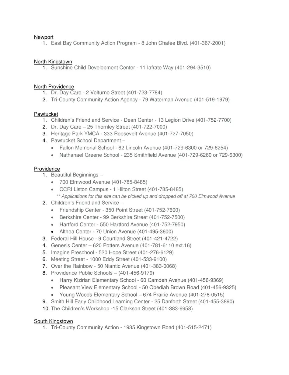 2023 Rhode Island Prekindergarten Lottery Application Fill Out, Sign