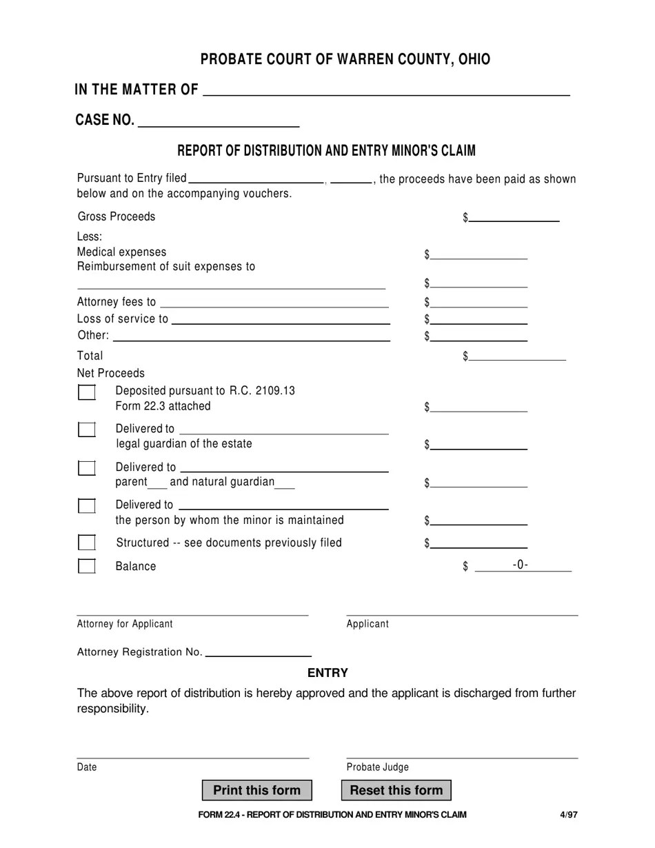 Form 22.4 Fill Out, Sign Online and Download Fillable PDF, Warren