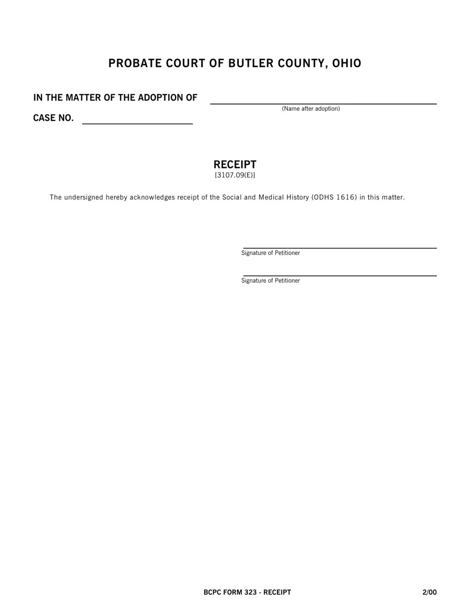 BCPC Form 323 Fill Out, Sign Online and Download Fillable PDF, Butler