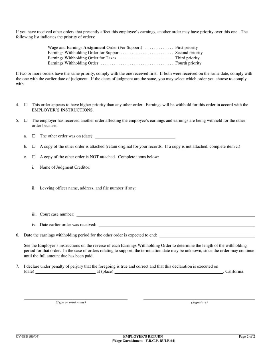 Form CV88B Fill Out, Sign Online and Download Fillable PDF