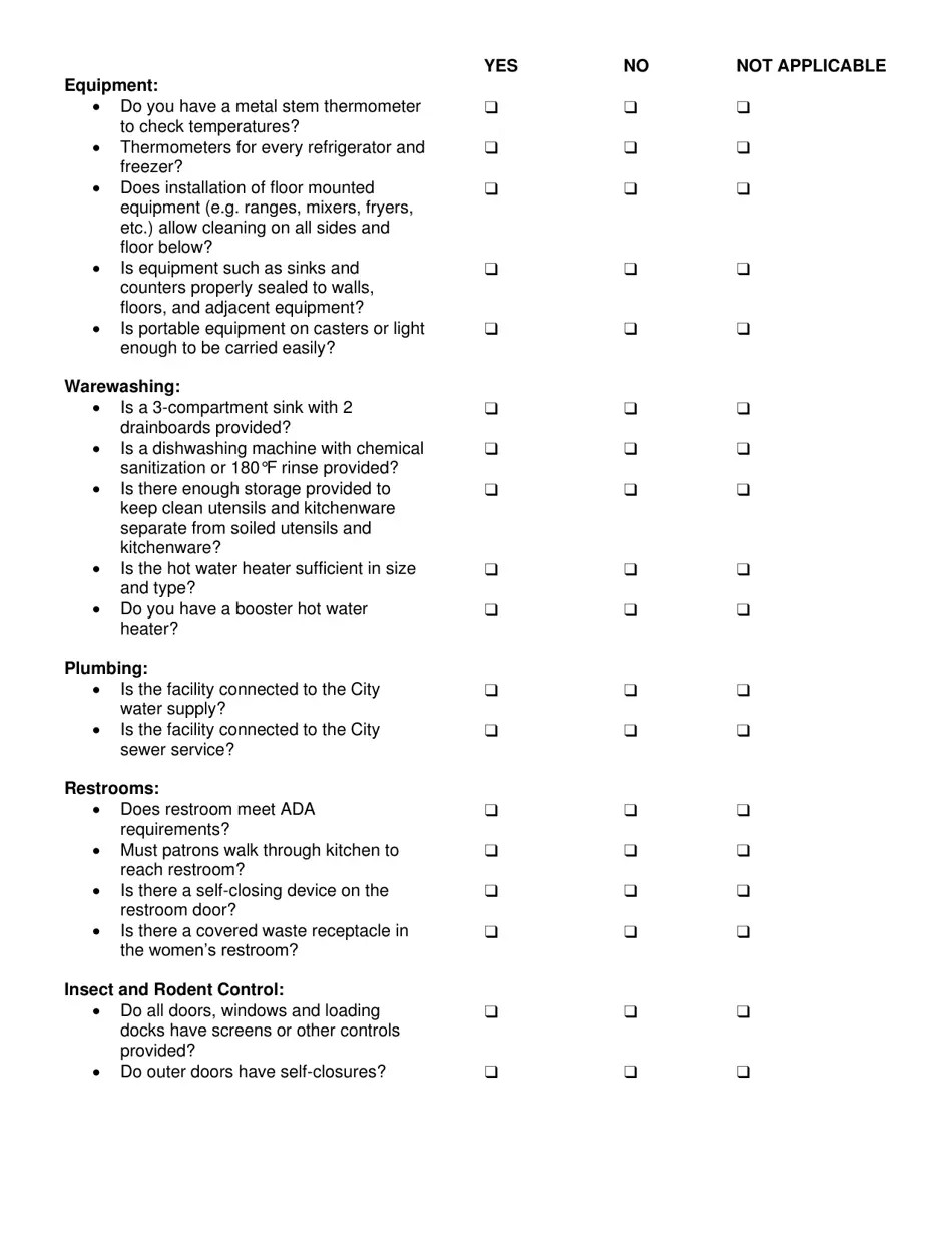 Borough of Emmaus, Pennsylvania Plan Review Application for Food
