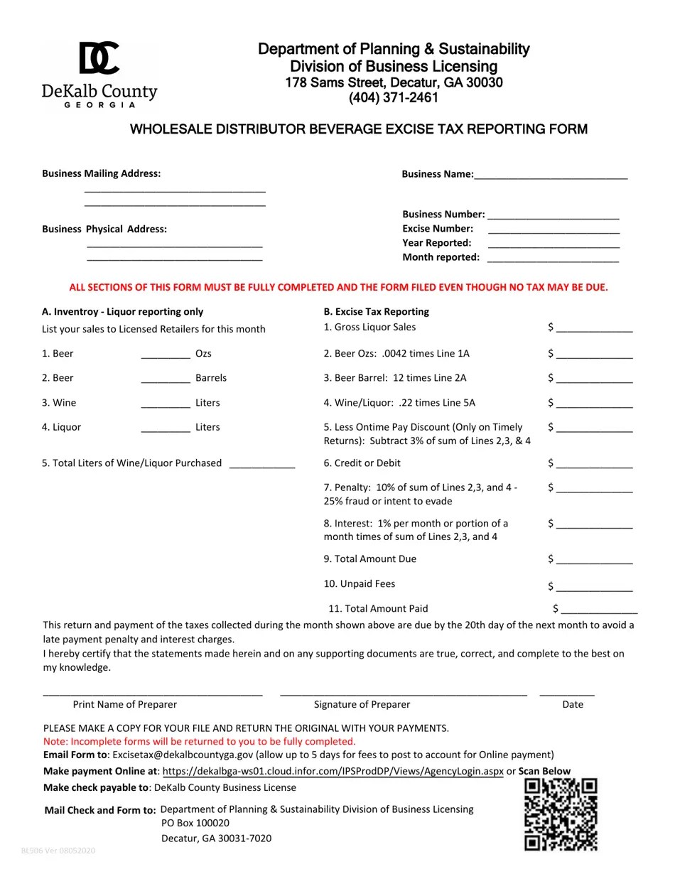 Form BL906 Fill Out, Sign Online and Download Fillable PDF, DeKalb