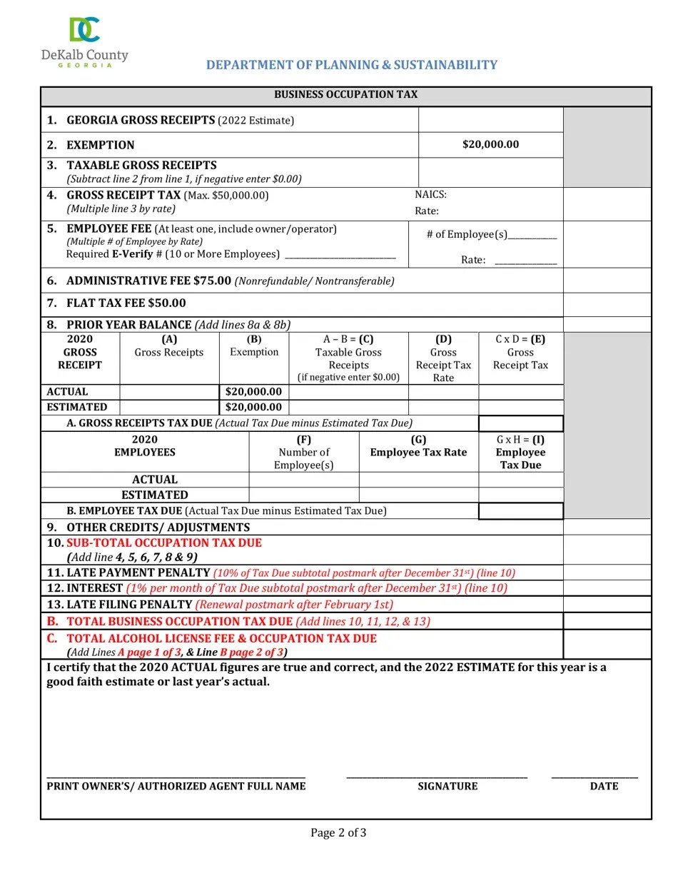 2022 DeKalb County, (United States) Alcohol License and