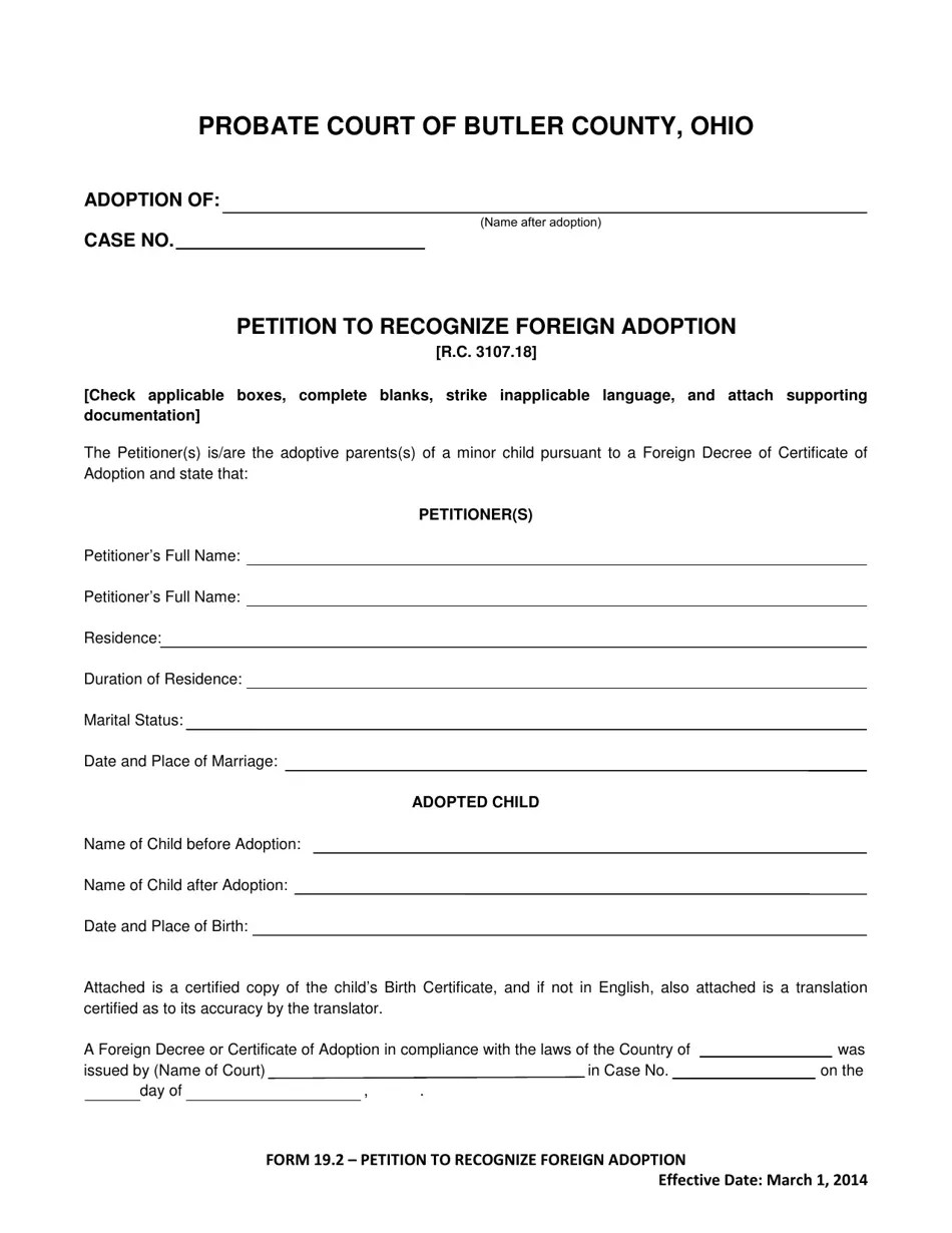 Form 19.2 Fill Out, Sign Online and Download Fillable PDF, Butler