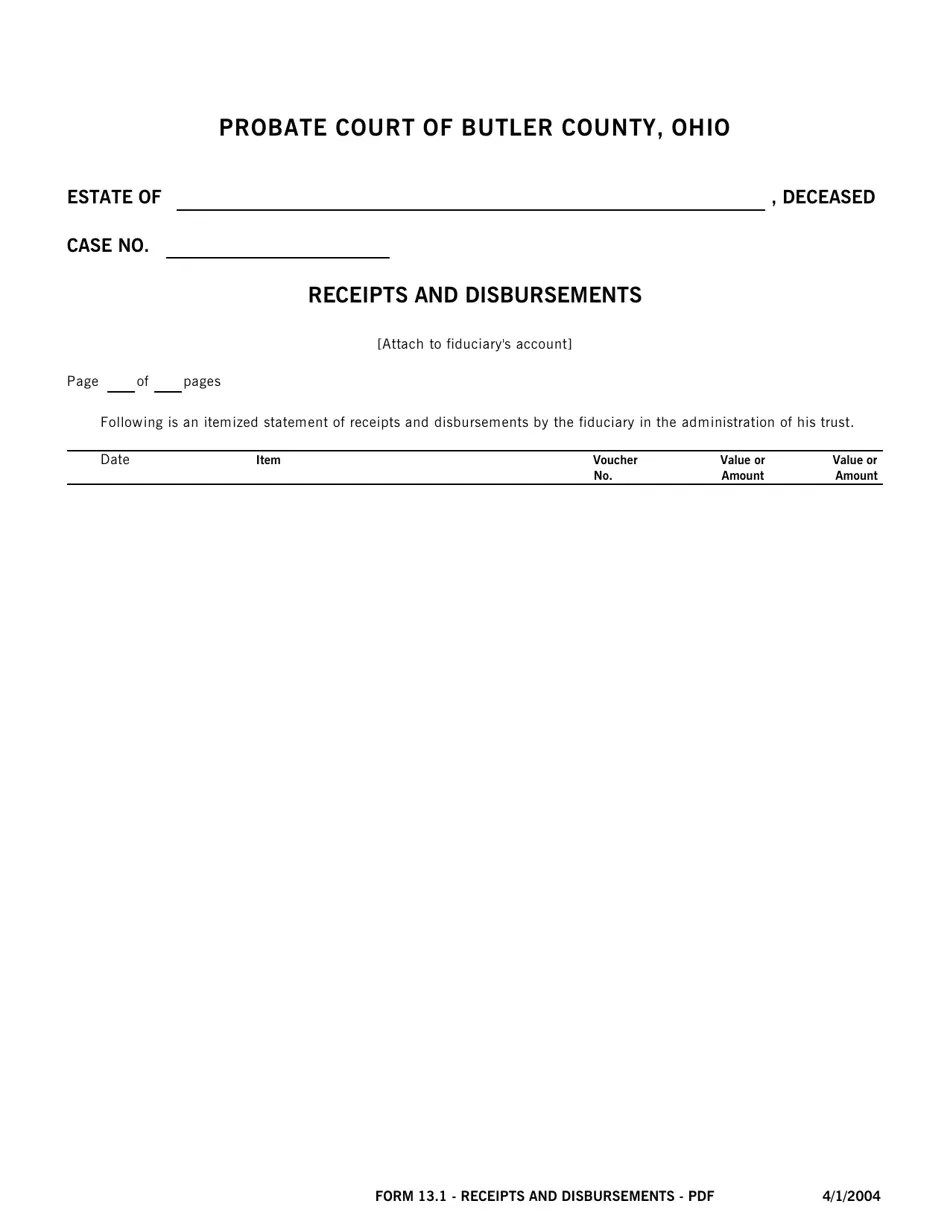 Form 13.1 Fill Out, Sign Online and Download Fillable PDF, Butler