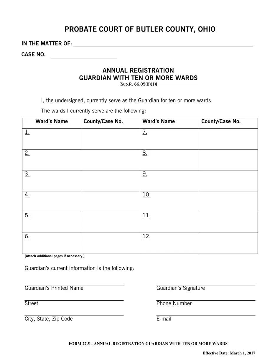 Form 27.5 Fill Out, Sign Online and Download Fillable PDF, Butler