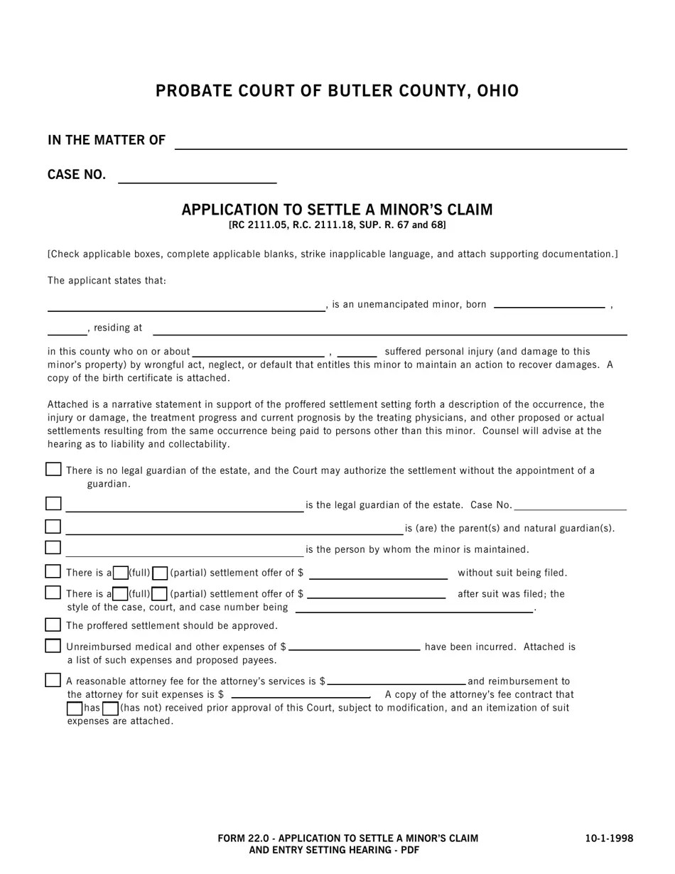Form 22.0 Fill Out, Sign Online and Download Fillable PDF, Butler