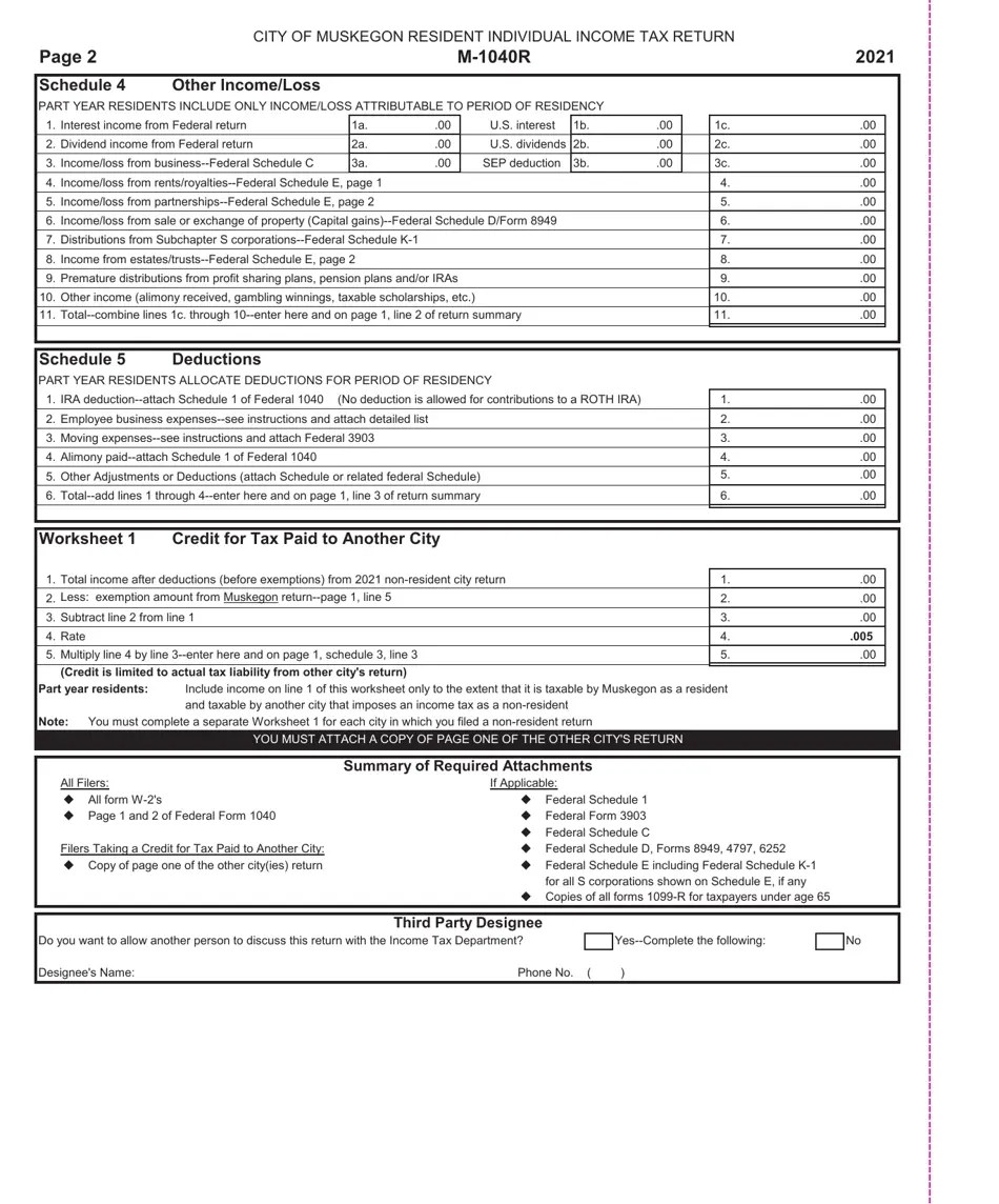 Form M1040R 2021 Fill Out, Sign Online and Download Printable PDF, City of Muskegon