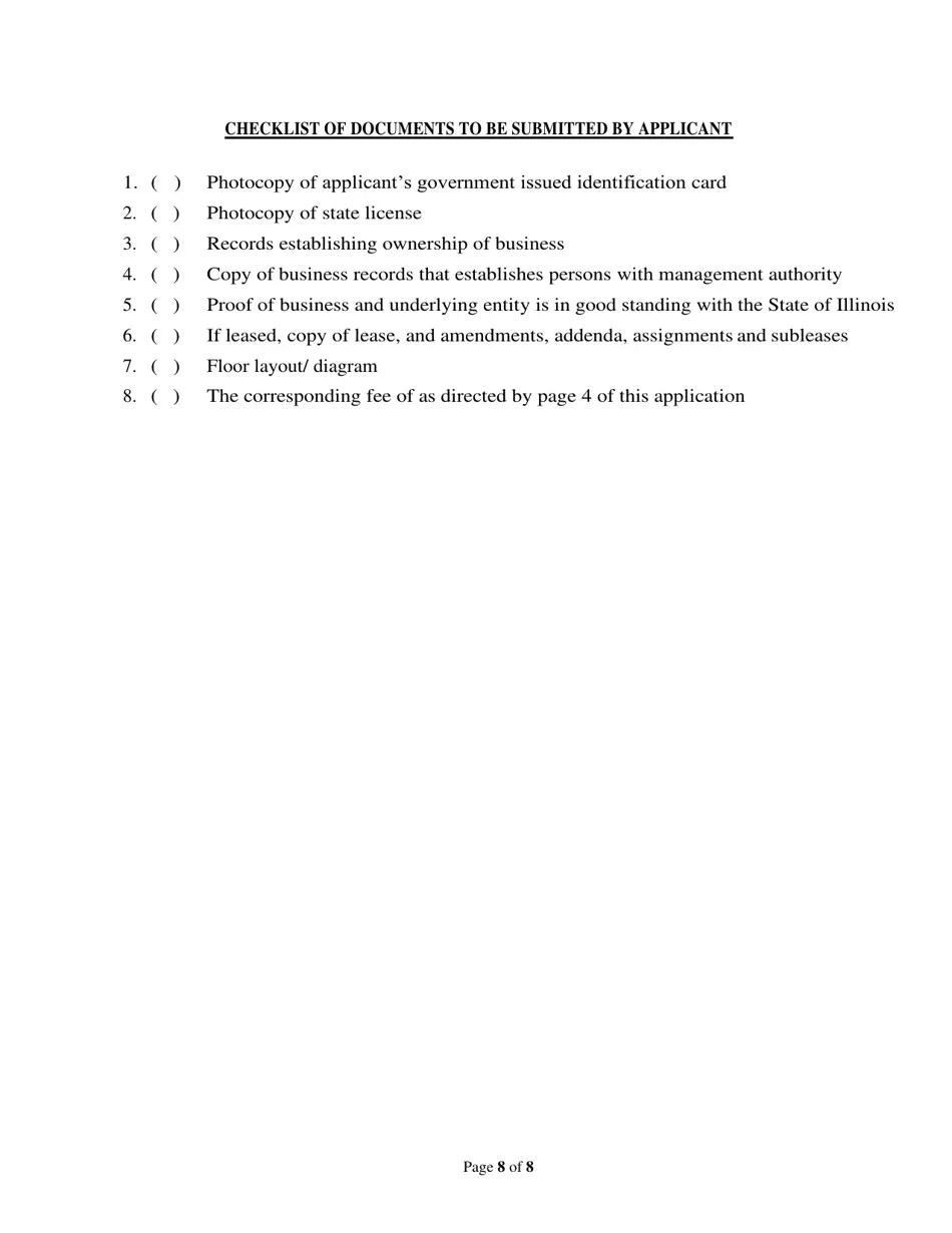City of Peoria, Illinois Cannabis Business License Application Fill