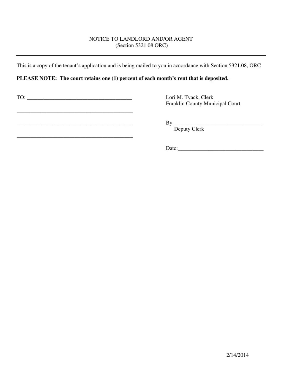 Franklin County, Ohio Rent Escrow Application Fill Out, Sign Online