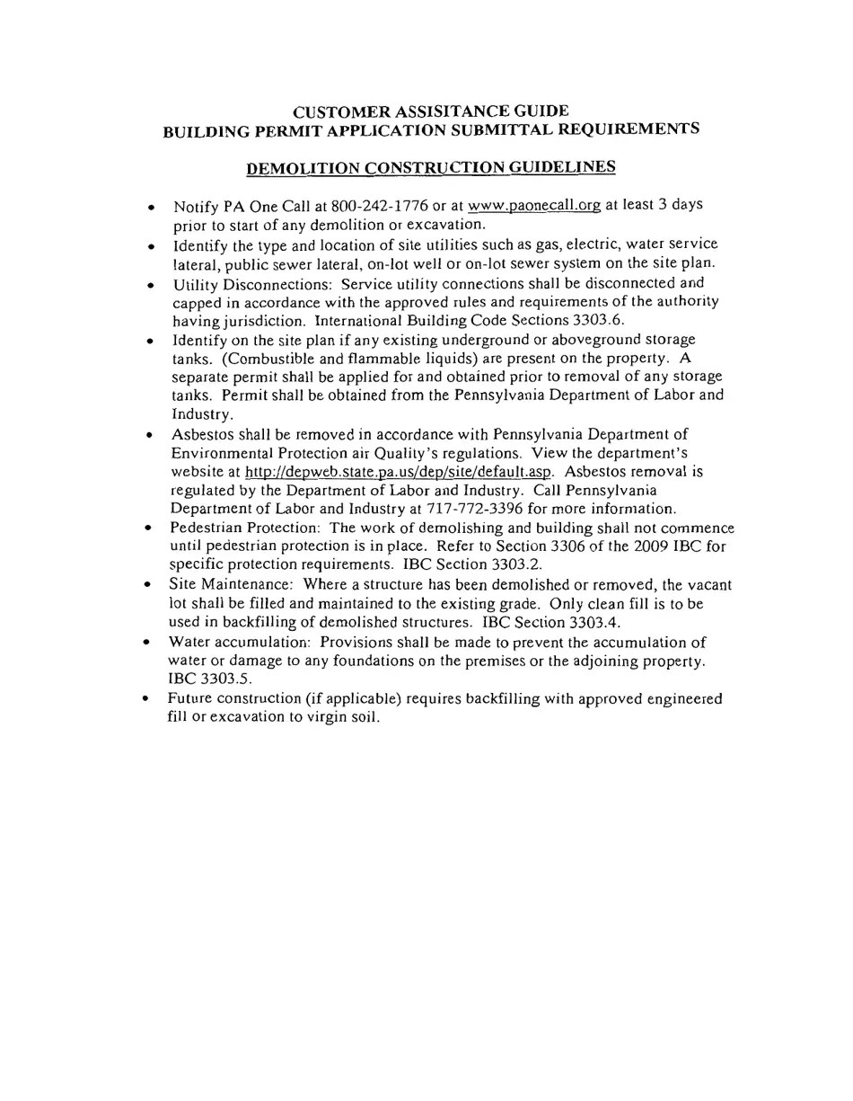 Borough of Churchill, Pennsylvania Demolition Permit Application Fill