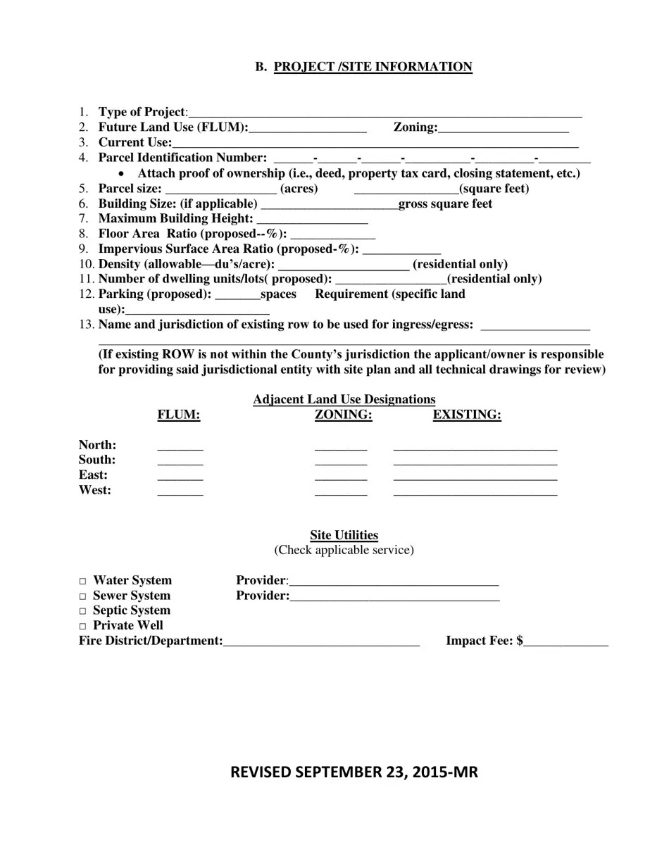Okaloosa County, Florida Application for Concurrency Compliance