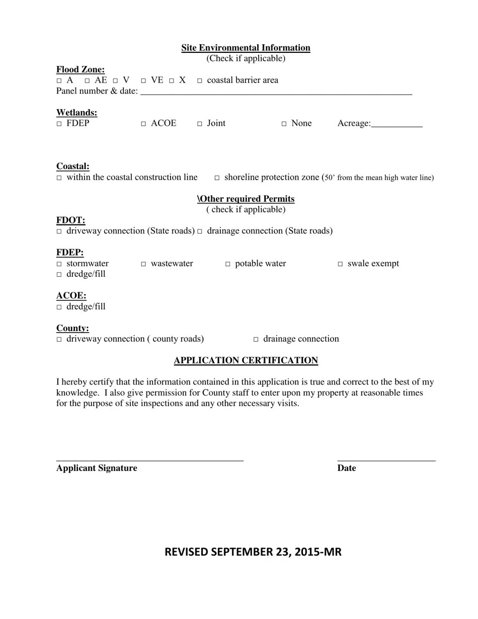 Okaloosa County, Florida Application for Concurrency Compliance