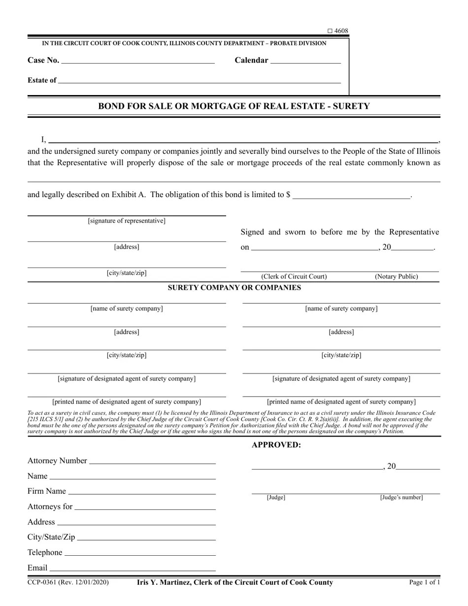 Form CCP0361 Fill Out, Sign Online and Download Fillable PDF, Cook