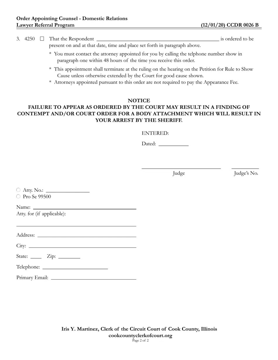 Form CCDR0026 Download Fillable PDF or Fill Online Court Appointed