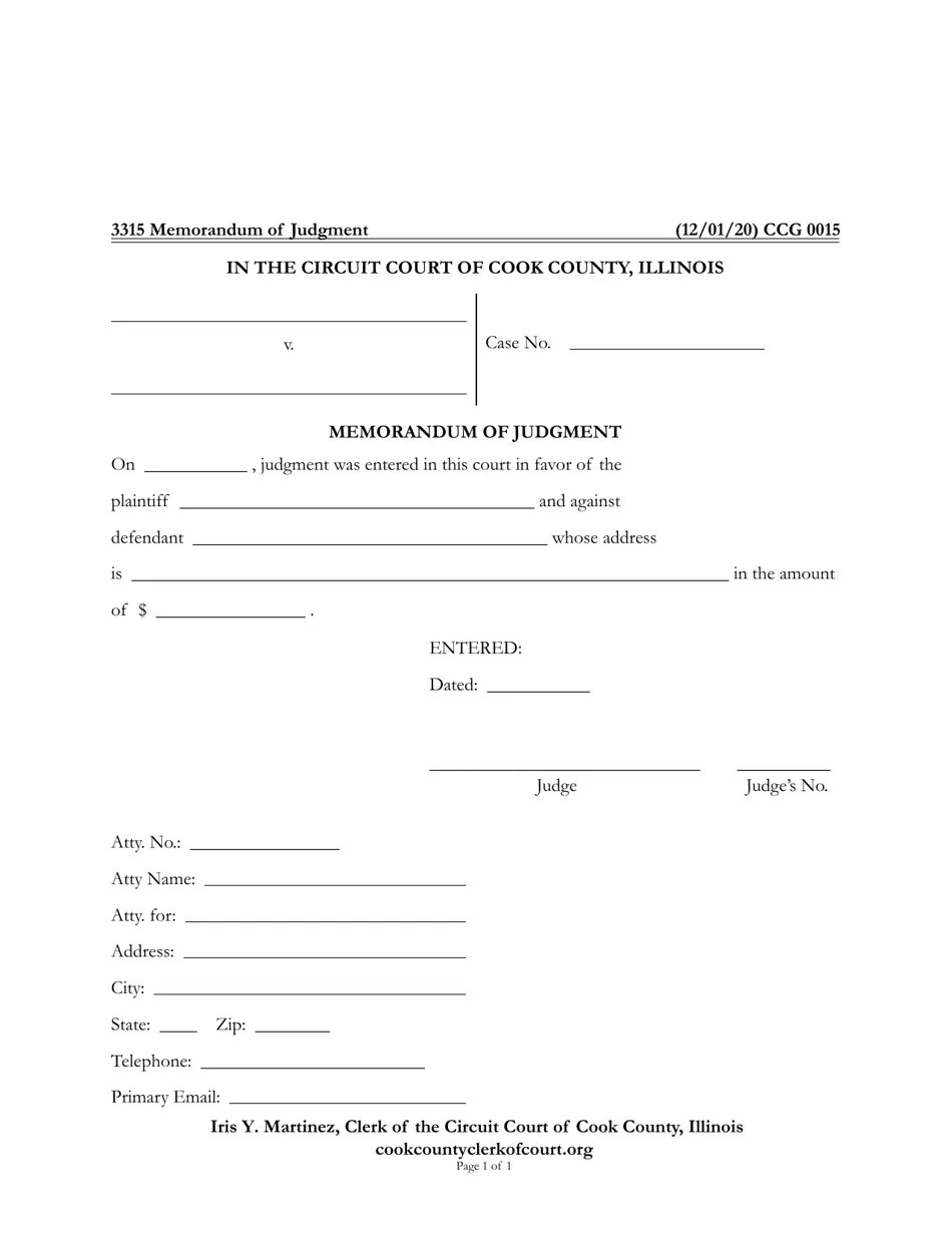 Form CCG0015 Fill Out, Sign Online and Download Fillable PDF, Cook County, Illinois